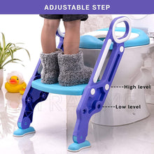 Load image into Gallery viewer, Toddler Toilet Training Seat Ladder Blue & Purple