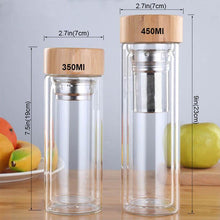 Load image into Gallery viewer, 450Ml Anti-scald Double Wall Glass Water Bottle - smilybee
