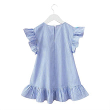 Load image into Gallery viewer, Baby Girls Tassel Flying Sleeve Dresses Stripe Cotton
