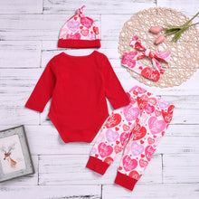 Load image into Gallery viewer, 3Pcs Baby Boy Girl Daddy&#39;s little Valentine Romper Pants Hat Set
