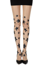 Load image into Gallery viewer, Zohara "Shooting Stars" Skin Sheer Print Tights
