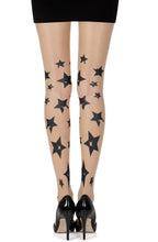 Load image into Gallery viewer, Zohara "Shooting Stars" Skin Sheer Print Tights
