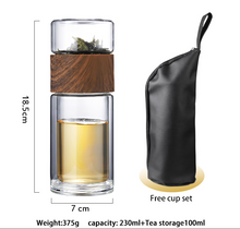 Load image into Gallery viewer, Double Wall Glass Bottle with Tea Water Separation - smilybee
