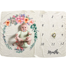 Load image into Gallery viewer, Baby Milestone Blanket Baby Photography Props Blanket Newborn 12 Monthly Photo Props Angel Wings Background Blanket
