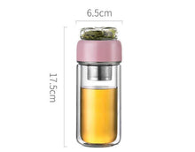 Load image into Gallery viewer, 260ml Glass Water Bottle with tea infuser tea bottle heat-resisting cup - smilybee
