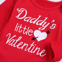 Load image into Gallery viewer, 3Pcs Baby Boy Girl Daddy&#39;s little Valentine Romper Pants Hat Set
