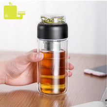 Load image into Gallery viewer, 260ml Glass Water Bottle with tea infuser tea bottle heat-resisting cup - smilybee
