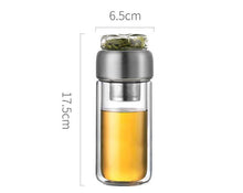 Load image into Gallery viewer, 260ml Glass Water Bottle with tea infuser tea bottle heat-resisting cup - smilybee
