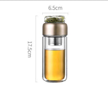 Load image into Gallery viewer, 260ml Glass Water Bottle with tea infuser tea bottle heat-resisting cup - smilybee
