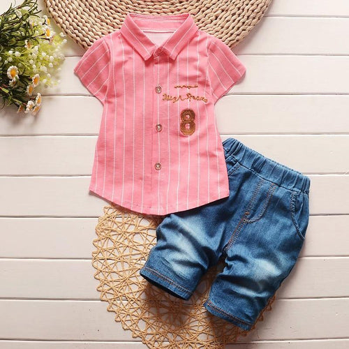 2Pcs Cotton Summer Clothing Sets Stripe - smilybee