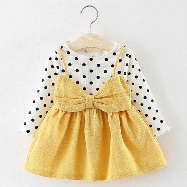 Baby Girl, Long Sleeve 2 Piece Party Dress - smilybee