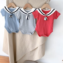 Load image into Gallery viewer, Baby wrapping clothes summer thin breathable jumpsuit baby short sleeved cotton triangle romper newborn full moon romper
