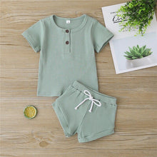 Load image into Gallery viewer, Toddler Summer T-shirts Tops+Shorts Infant Clothing Outfits Sets - smilybee
