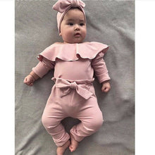 Load image into Gallery viewer, 2Pcs Baby Girls Ruffle Bodysuit Romper Tops Pants Winter Outfits
