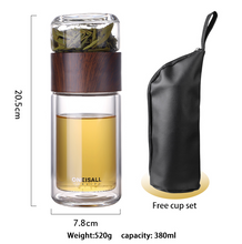 Load image into Gallery viewer, Double Wall Glass Bottle with Tea Water Separation - smilybee
