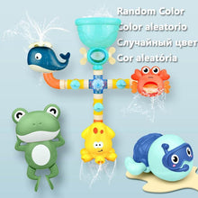 Load image into Gallery viewer, Bath Toys Baby Water Game Faucet Shower Rubber Duck Waterwheel Dabbling Water Spray Set For Kids Animals Bathroom Summer Toys - smilybee
