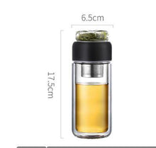 Load image into Gallery viewer, 260ml Glass Water Bottle with tea infuser tea bottle heat-resisting cup - smilybee
