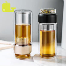 Load image into Gallery viewer, 260ml Glass Water Bottle with tea infuser tea bottle heat-resisting cup - smilybee
