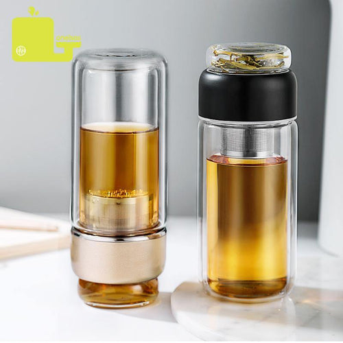 260ml Glass Water Bottle with tea infuser tea bottle heat-resisting cup - smilybee