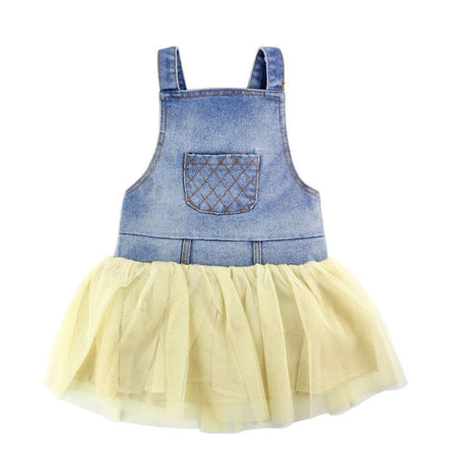 Summer Lace Denim Patch Baby Girl Dress - smilybee