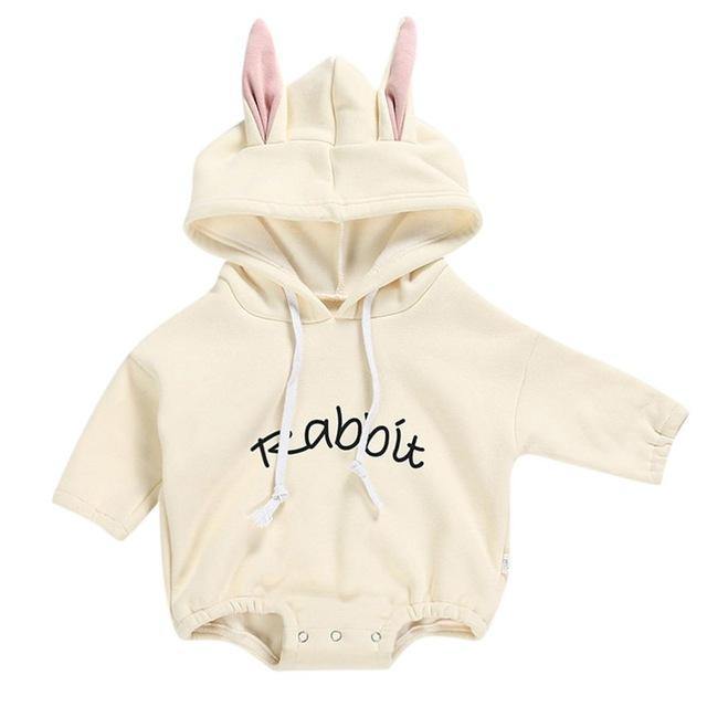 Baby Toddler Girl Rabbit Letter Pullover Bodysuit - smilybee