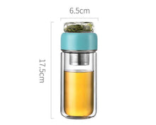 Load image into Gallery viewer, 260ml Glass Water Bottle with tea infuser tea bottle heat-resisting cup - smilybee
