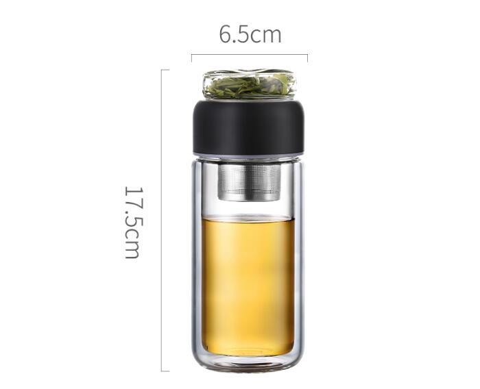 260ml Glass Water Bottle with tea infuser tea bottle heat-resisting cup - smilybee