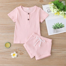 Load image into Gallery viewer, Toddler Summer T-shirts Tops+Shorts Infant Clothing Outfits Sets - smilybee
