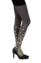 Load image into Gallery viewer, Zohara "Queen Of Hearts" Grey Print Tights
