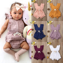 Load image into Gallery viewer, Baby Girls Ruffle Sleeveless Romper  Jumpsuit Outfits
