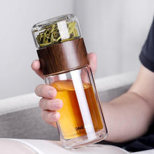 Load image into Gallery viewer, Double Wall Glass Bottle with Tea Water Separation - smilybee
