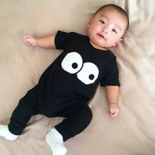 Baby Clothes Cotton Long Pants Crawling Clothes Short Sleeves Cool Boy Romper For Newborns - smilybee