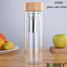 Load image into Gallery viewer, 450Ml Anti-scald Double Wall Glass Water Bottle - smilybee
