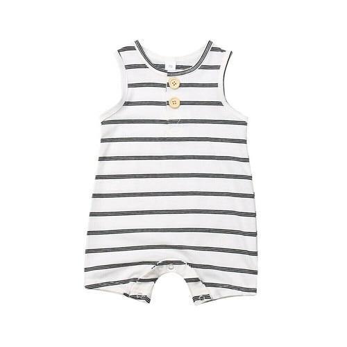 Newborn Baby Boy Girl Summer Romper 2020 Infant Baby Boy Girl Striped Clothes Sleeveless Jumpsuit Summer Home Outfit 0-24M - smilybee