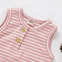 Load image into Gallery viewer, Summer Baby Shorts Set For Girls Boys Newborn Clothes 2Pcs Bottom Vest+Striped Shorts Sleeveless Toddler Boy Clothing Suit D30 - smilybee
