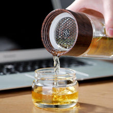 Load image into Gallery viewer, Double Wall Glass Bottle with Tea Water Separation - smilybee
