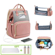 Load image into Gallery viewer, Baby Diaper Nappy Bag Backpack - 3 in 1  with Changing Station - smilybee
