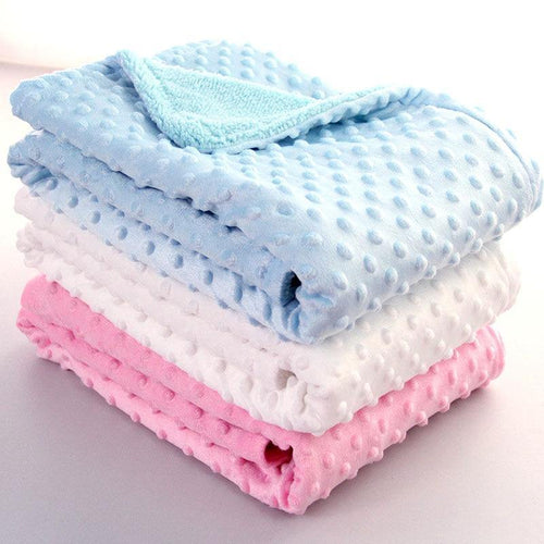 Baby Blanket & Swaddling Newborn Thermal Soft Fleece Blanket Solid Bedding Set Cotton Quilt - smilybee