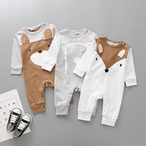 Cute Animals Baby Romper Long sleeve Cotton - smilybee