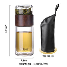 Load image into Gallery viewer, Double Wall Glass Bottle with Tea Water Separation - smilybee
