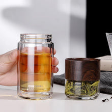 Load image into Gallery viewer, Double Wall Glass Bottle with Tea Water Separation - smilybee
