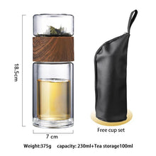 Load image into Gallery viewer, Double Wall Glass Bottle with Tea Water Separation - smilybee
