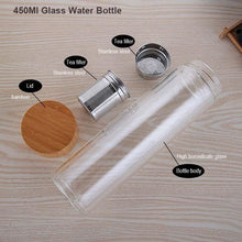 Load image into Gallery viewer, 450Ml Anti-scald Double Wall Glass Water Bottle - smilybee
