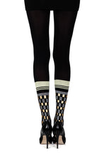 Load image into Gallery viewer, Zohara "Happy Socks" Black Print Tights
