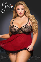 Load image into Gallery viewer, YesX YX958Q Black/Red Babydoll Set
