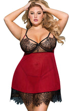 Load image into Gallery viewer, YesX YX958Q Black/Red Babydoll Set
