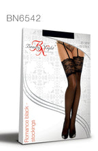 Load image into Gallery viewer, Beauty Night BN6542 Romance Stockings Black
