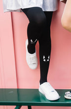 Load image into Gallery viewer, Zohara "Nice Kitty" White Print Tights
