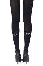 Load image into Gallery viewer, Zohara "East West" Black Tights
