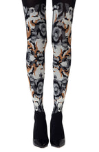 Load image into Gallery viewer, Zohara "Earth Goddess" Grey Orange Print Tights
